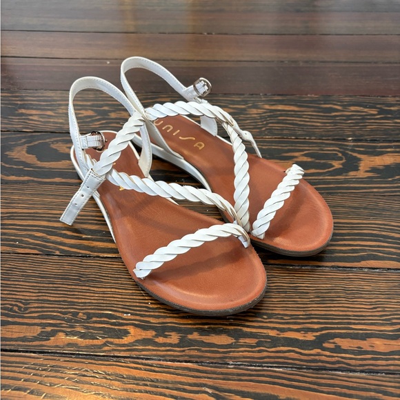Unisa Shoes - Unisa White Braided Strap Sandals